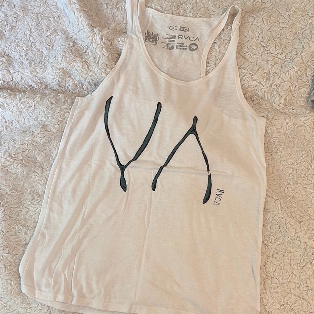 RVCA wishbone logo tank top size small